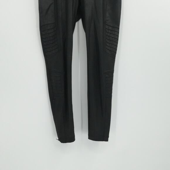 Athleta Pants Womens Medium Black Delancey Gleam Moto Tight Leggings Ankle Zip - Picture 12 of 12